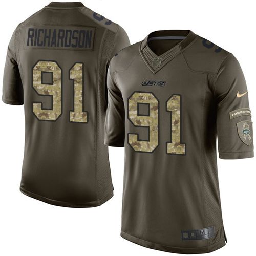 Jets #91 Sheldon Richardson Green Salute to Service Jersey