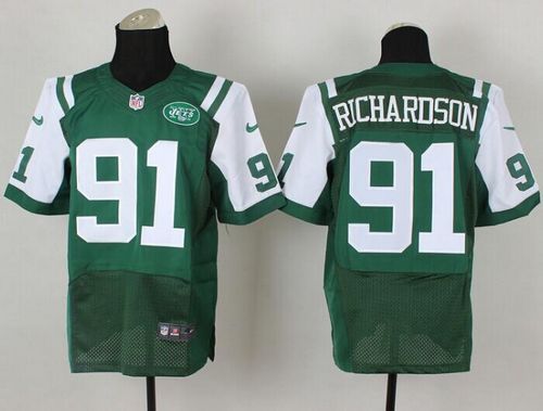 Jets #91 Sheldon Richardson Green Team Color Elite Jersey