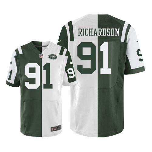 Jets #91 Sheldon Richardson Green-White Elite Split Jersey