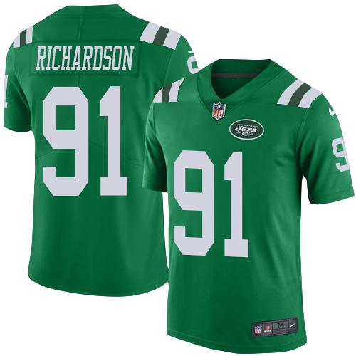 Jets #91 Sheldon Richardson Green Elite Rush Jersey