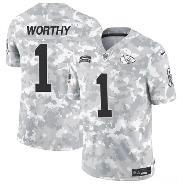 Xavier Worthy Arctic Kansas City Chiefs camo Salute To Service jersey