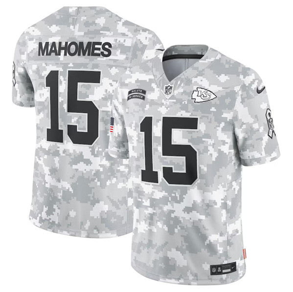 Patrick Mahomes Arctic Kansas City Chiefs camo Salute To Service jersey