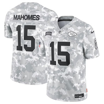 Patrick Mahomes Arctic Kansas City Chiefs camo Salute To Service jersey