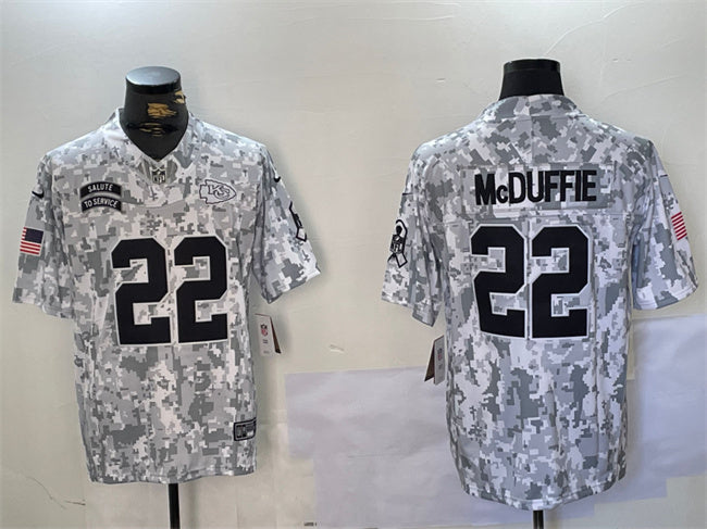 Trent McDuffie Kansas City Chiefs camo Salute To Service jersey