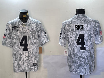 Rashee Rice Kansas City Chiefs camo Salute To Service jersey