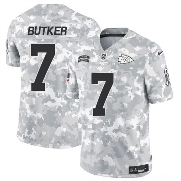 Harrison Butker Arctic Kansas City Chiefs camo Salute To Service jersey