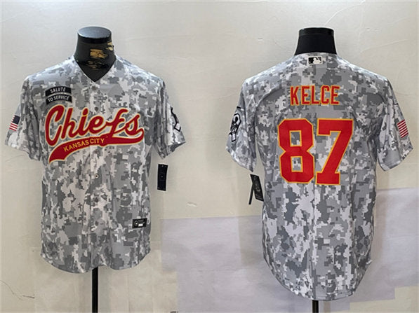 Travis Kelce Kansas City Chiefs camo Salute To Service jersey