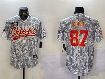 Travis Kelce Kansas City Chiefs camo Salute To Service jersey