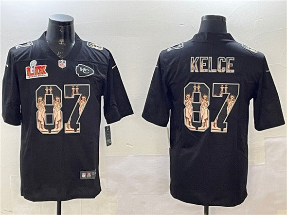Travis Kelce Kansas City Chiefs black jersey
