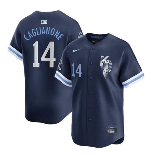 Jac Caglianone Kansas City Royals navy City Connect jersey