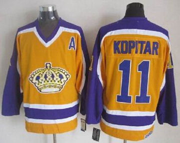 Anze Kopitar Los Angeles Kings yellow Throwback jersey
