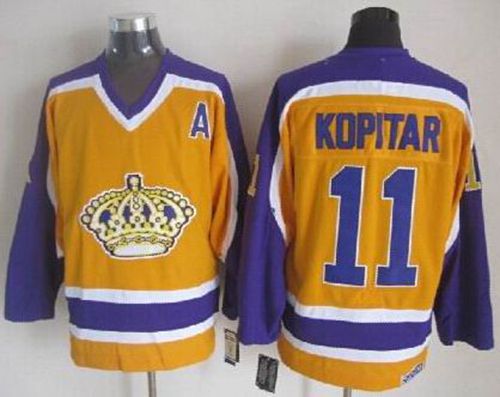 Anze Kopitar Los Angeles Kings yellow Throwback jersey