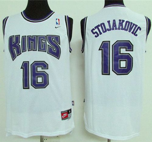 Peja Stojakovic Sacramento Kings white Throwback jersey