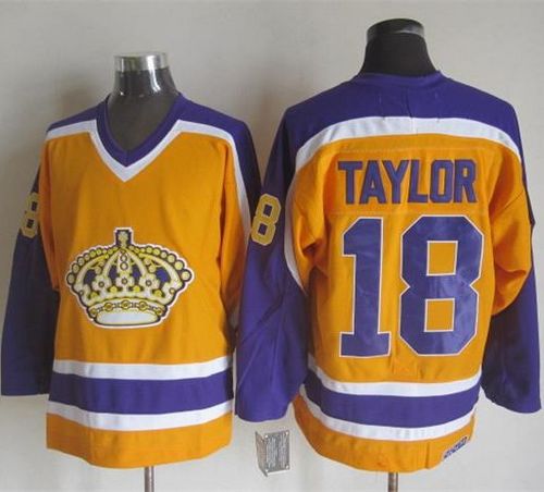 Dave Taylor Los Angeles Kings yellow-purple Throwback jersey