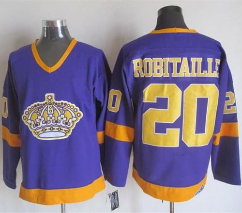 Luc Robitaille Los Angeles Kings purple-yellow Throwback jersey