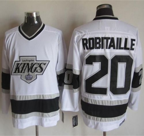 Luc Robitaille Los Angeles Kings white Throwback jersey
