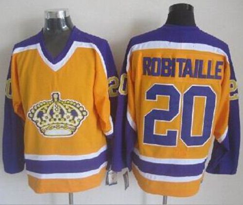Luc Robitaille Los Angeles Kings yellow Throwback jersey
