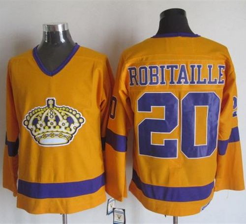 Luc Robitaille Los Angeles Kings yellow-purple Throwback jersey