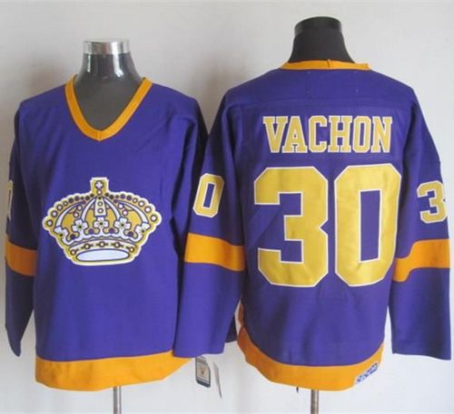 Rogie Vachon Los Angeles Kings purple-yellow Throwback jersey