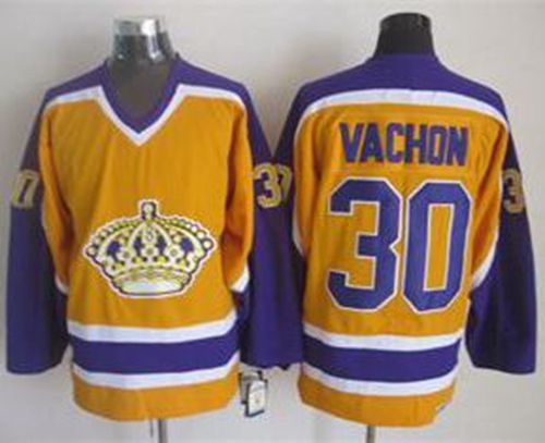 Rogie Vachon Los Angeles Kings yellow Throwback jersey