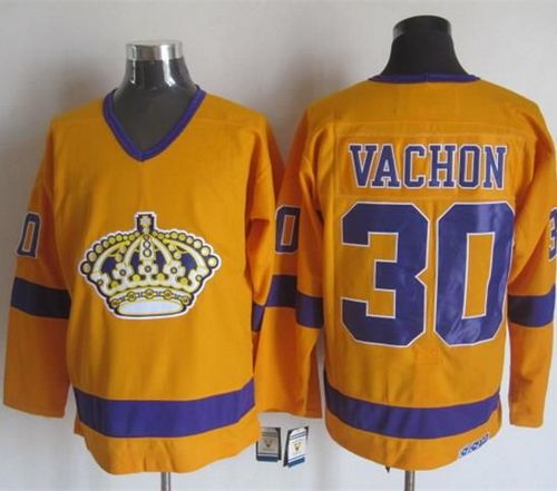Rogie Vachon Los Angeles Kings yellow-purple Throwback jersey