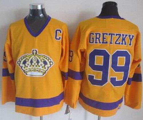 Wayne Gretzky Los Angeles Kings yellow Throwback jersey
