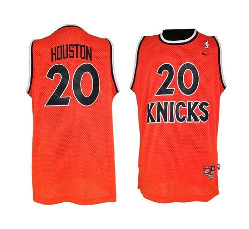 Allan Houston New York Knicks orange Throwback jersey