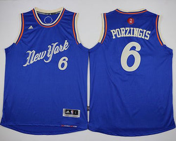 Kristaps Porzingis New York Knicks blue jersey