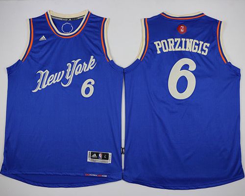 Kristaps Porzingis New York Knicks blue jersey