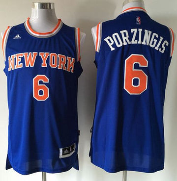Kristaps Porzingis New York Knicks blue jersey