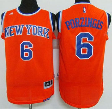 Kristaps Porzingis New York Knicks orange jersey