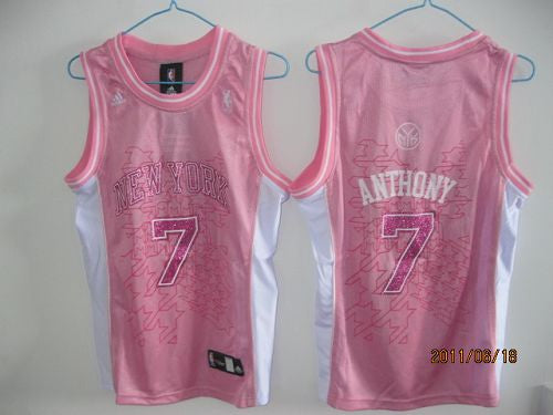 Carmelo Anthony New York Knicks pink Fashion jersey