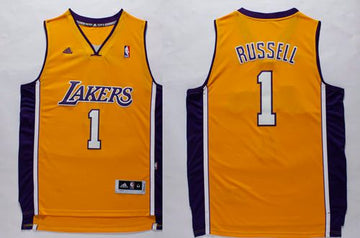D'Angelo Russell Los Angeles Lakers yellow jersey