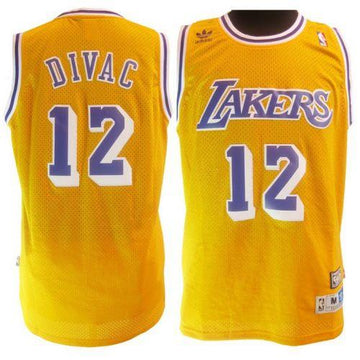 Vlade Divac Los Angeles Lakers yellow Throwback jersey