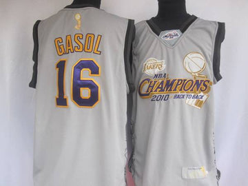 Pau Gasol Los Angeles Lakers grey jersey