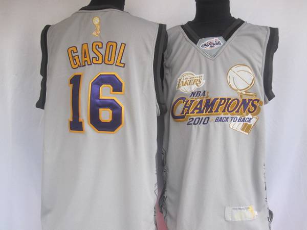 Pau Gasol Los Angeles Lakers grey jersey