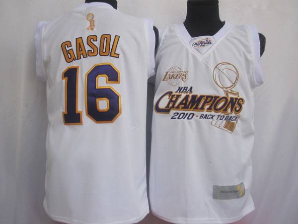 Pau Gasol Los Angeles Lakers white jersey
