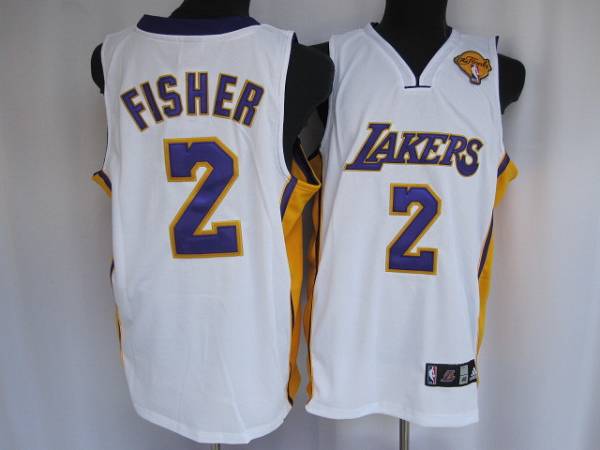Derek Fisher Los Angeles Lakers white jersey