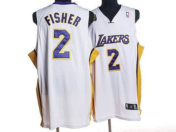 Derek Fisher Los Angeles Lakers white jersey