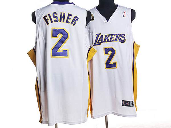 Derek Fisher Los Angeles Lakers white jersey