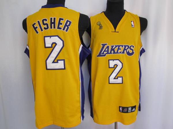 Derek Fisher Los Angeles Lakers yellow jersey