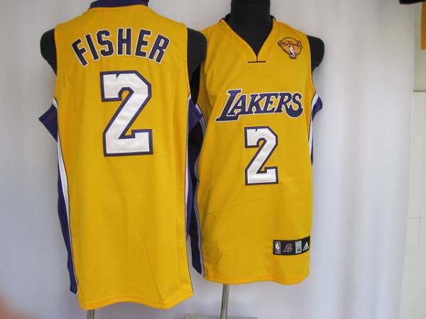 Derek Fisher Los Angeles Lakers yellow jersey