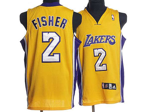 Derek Fisher Los Angeles Lakers yellow jersey