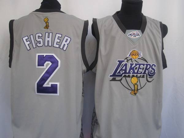 Fisher Derek Los Angeles Lakers grey jersey