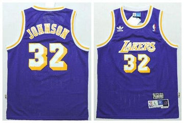 Magic Johnson Los Angeles Lakers purple Throwback jersey