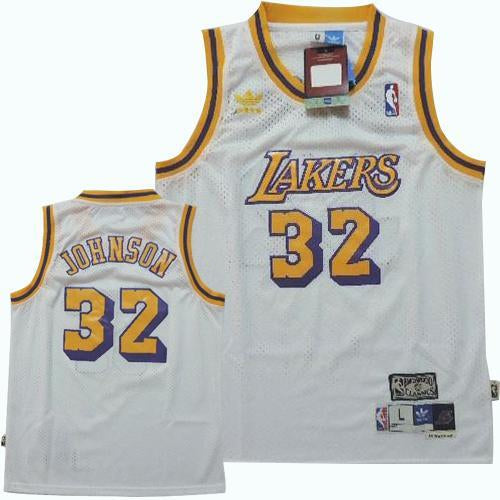 Magic Johnson Los Angeles Lakers white Throwback jersey