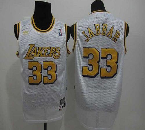 Abdul-Jabbar Los Angeles Lakers white Throwback jersey