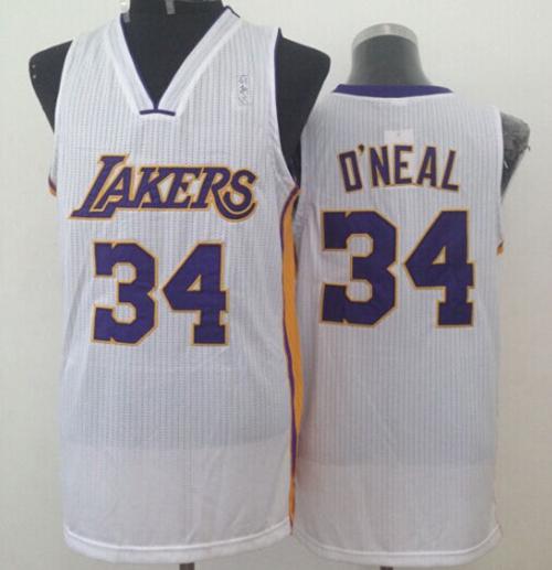 Shaquille O'Neal Los Angeles Lakers white Throwback jersey