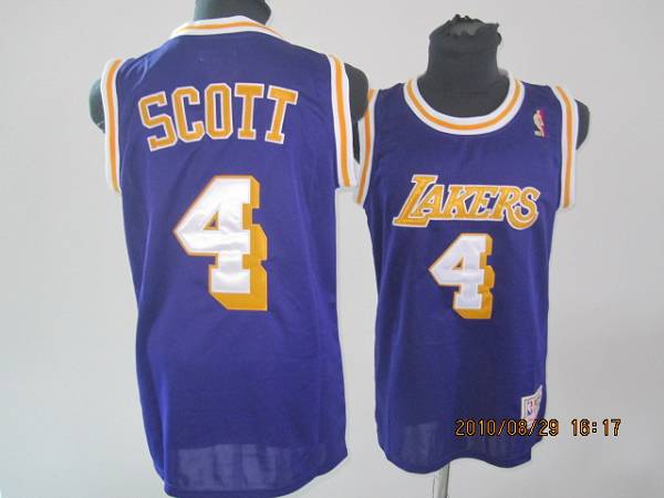 Byron Scott Los Angeles Lakers purple Throwback jersey