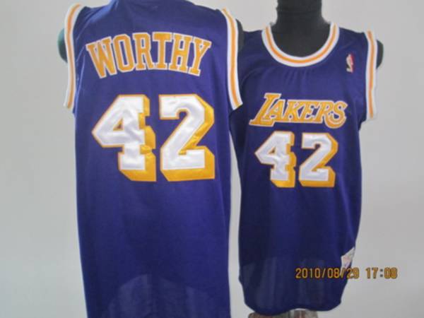 James Worthy Los Angeles Lakers purple Throwback jersey